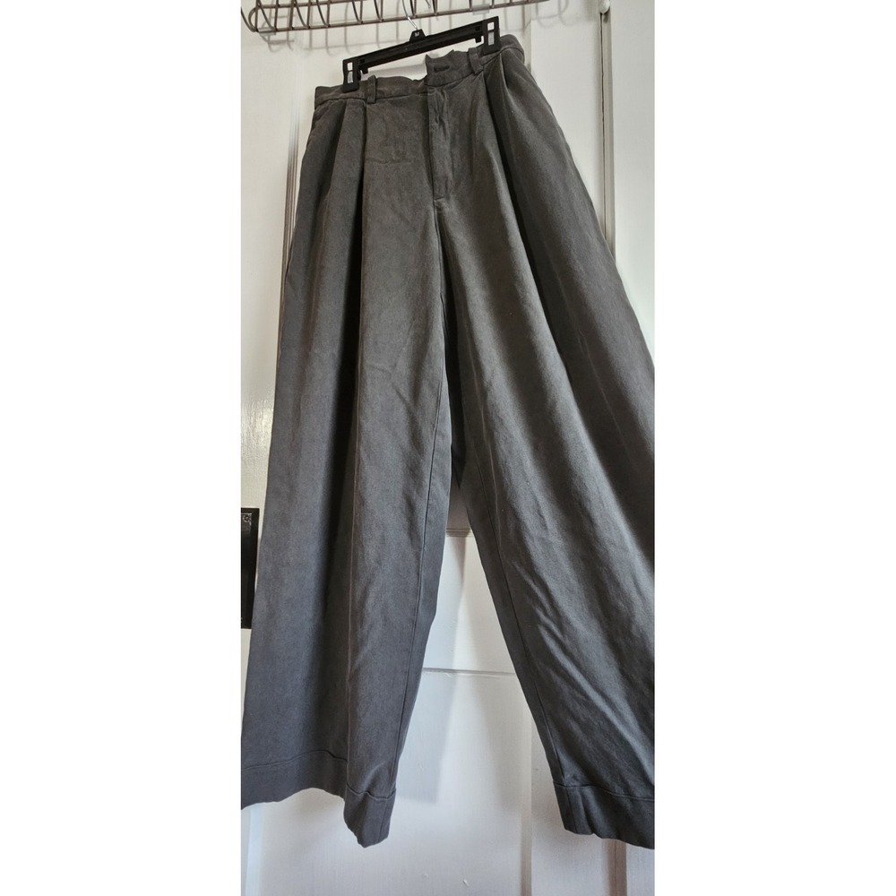 100% SILK Banana Republic Charcoal Gray Wide Leg Pants - Picture 2 of 10